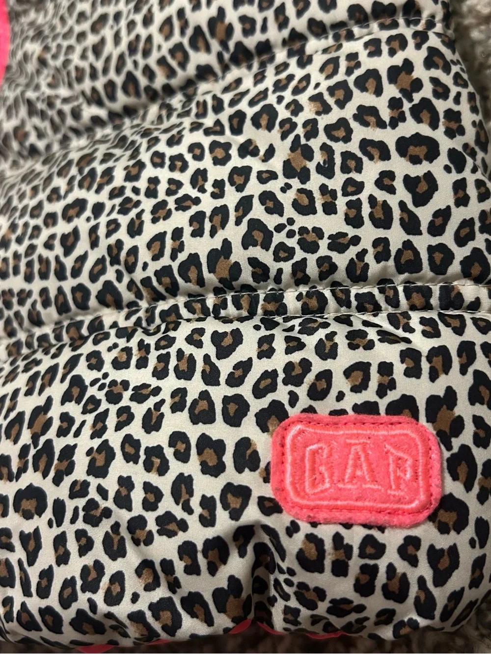 GAP Baby Leopard Print Vest with Neon Pink Trim